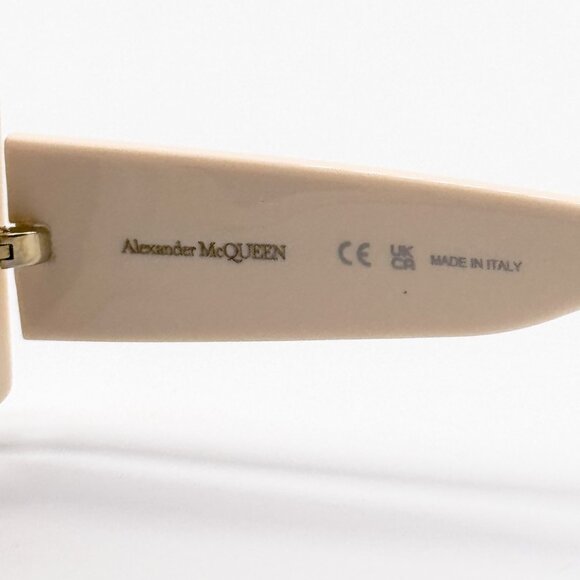NEW ALEXANDER MCQUEEN AM0426S 005 IVORY SUNGLASSES ALEXANDER MCQUEEN - Picture 9 of 10